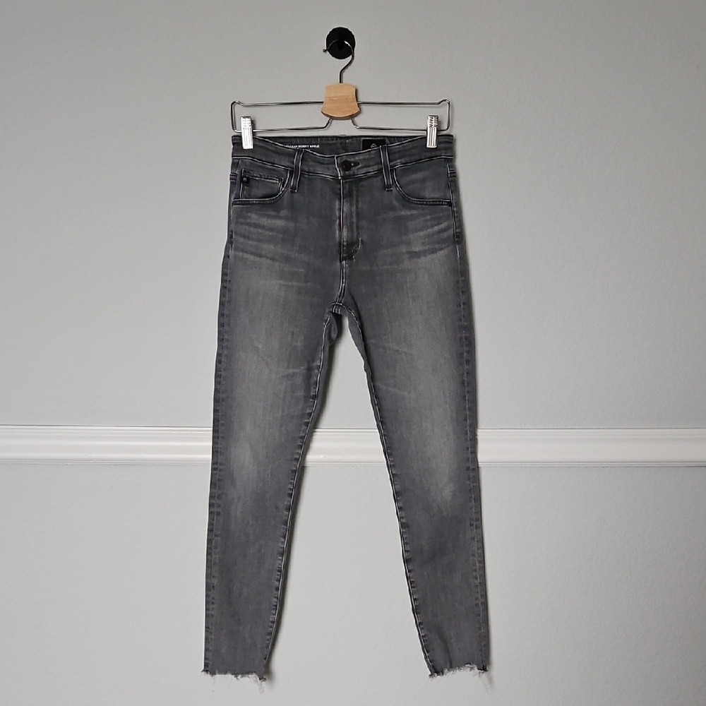 AG Adriano Goldschmied The Farrah High Rise Skinny Ankle Jeans Gray 28R